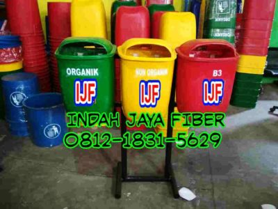 tempat sampah fiber oval 3in1