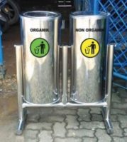 jual tong sampah kapsul stainless murah