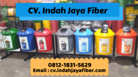 Jual Tempat Sampah Fiber Bulat Gandeng 7 / Terbaru