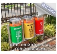 Tempat Sampah Stainless 3 in 1 Bulat