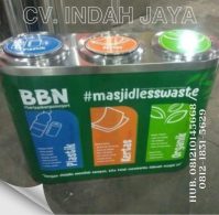 Tempat Sampah Stainless Tabung 3 in 1