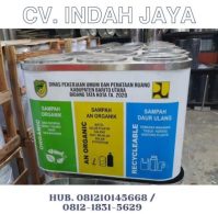 Tempat Sampah Stainless Tabung 3 in 1